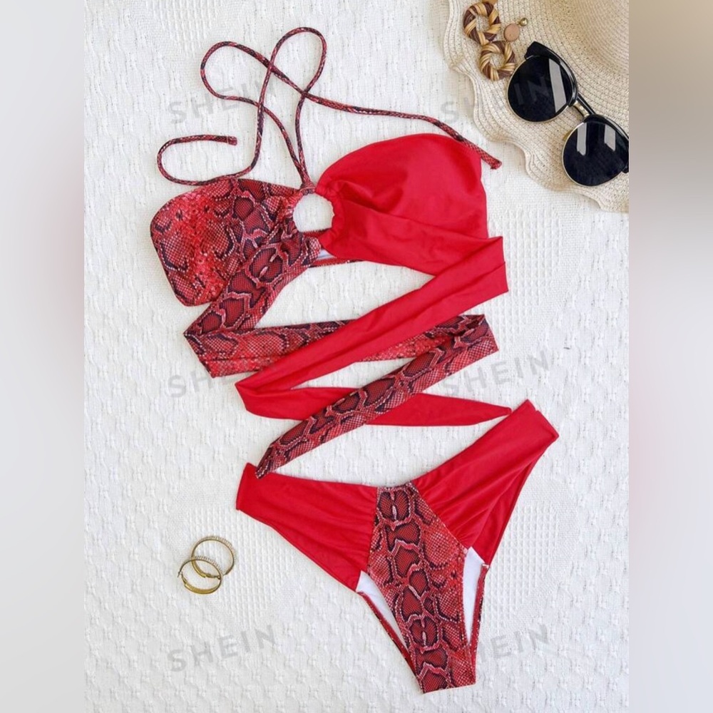 Snakeskin Halter Bikini